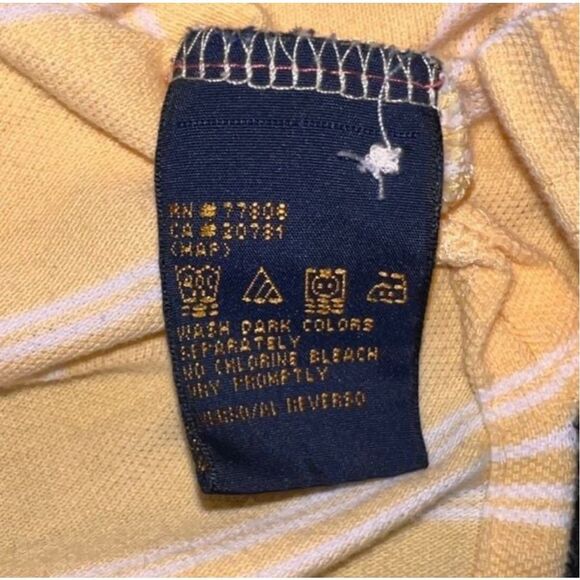Y2K 2001 Tommy Hilfiger Golf Crest Yellow Pique Polo Large #67 - Picture 6 of 7